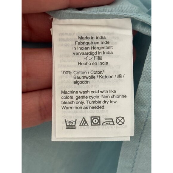 J.Crew Mercantile Light Blue Cold Shoulder Cotton Dress With Bell Sleeves - Picture 7 of 12